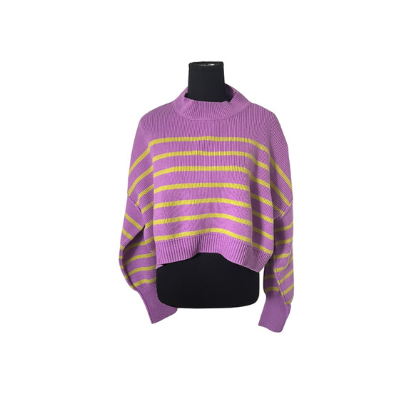 Free People Purple and Yellow Striped Sweater - Picture 5 of 11